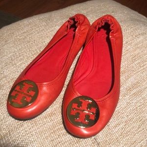 Orange Tory Burch Flats